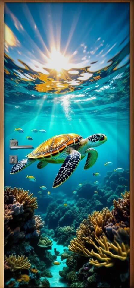 Adesivo de Porta Tartarugas Marinhas