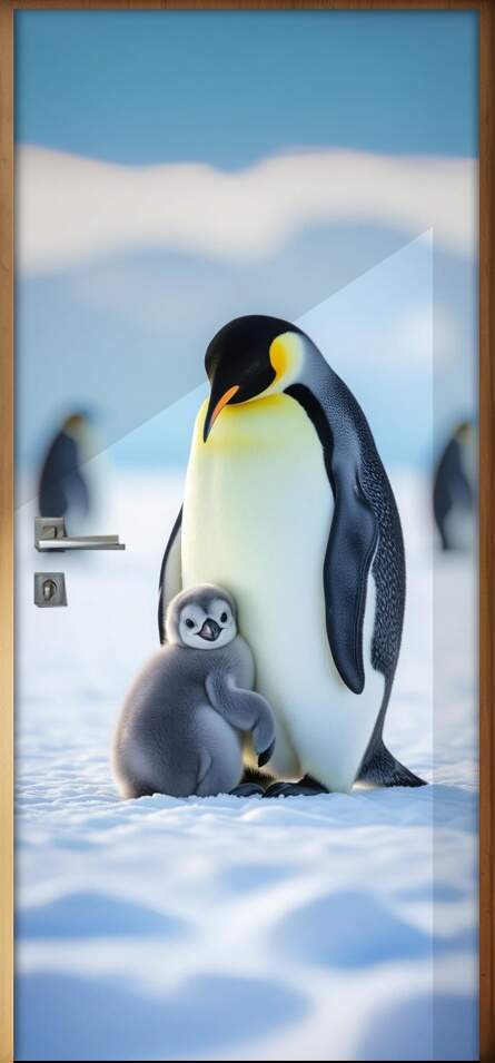 Adesivo de Porta Pinguins