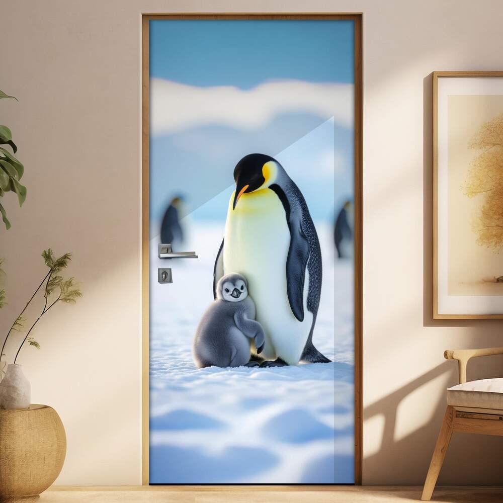 Adesivo de Porta Pinguins