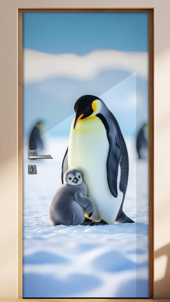 Adesivo de Porta Pinguins