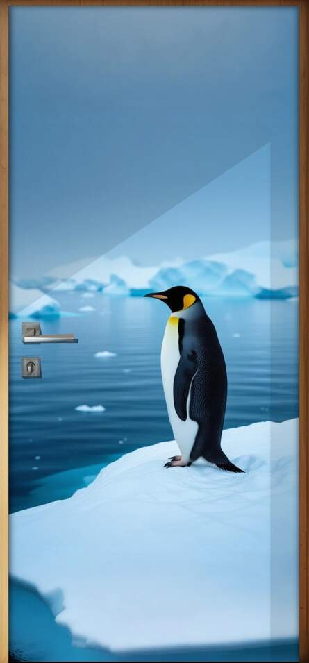 Adesivo de Porta Pinguins