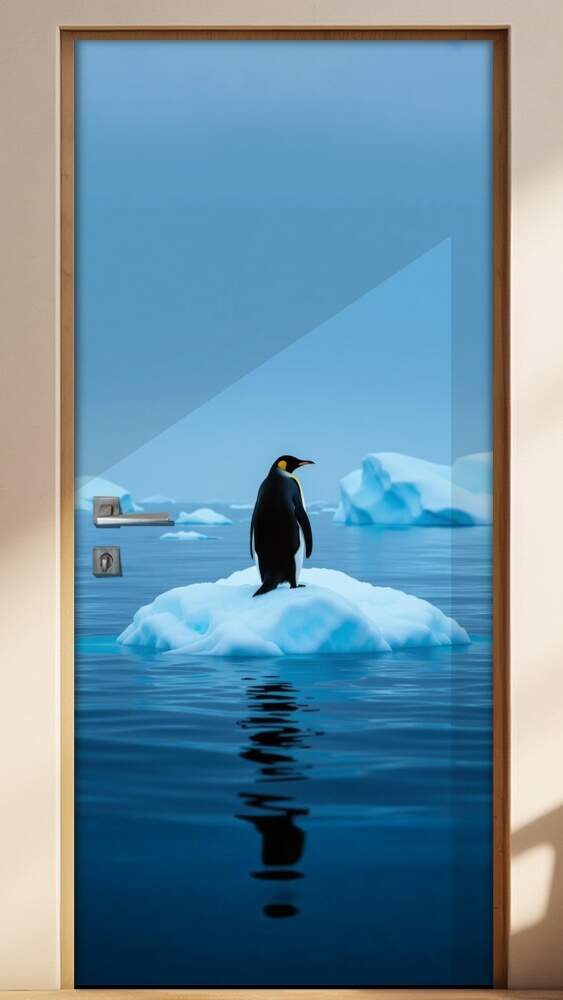 Adesivo de Porta Pinguins