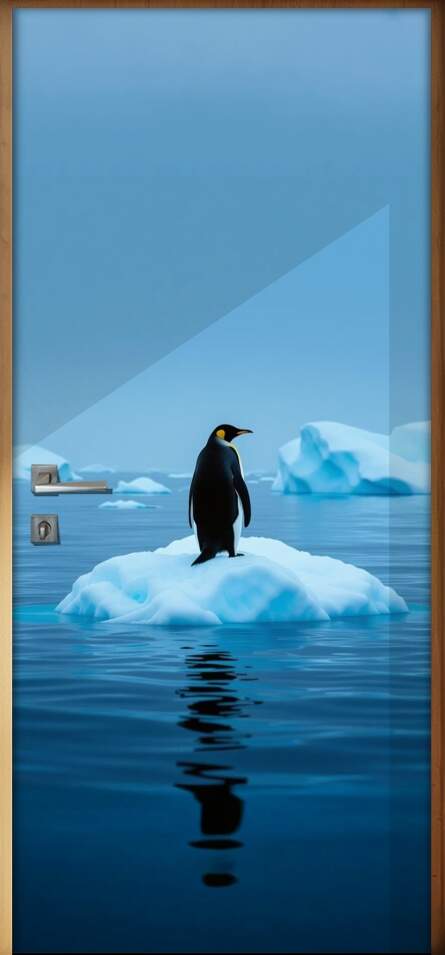 Adesivo de Porta Pinguins