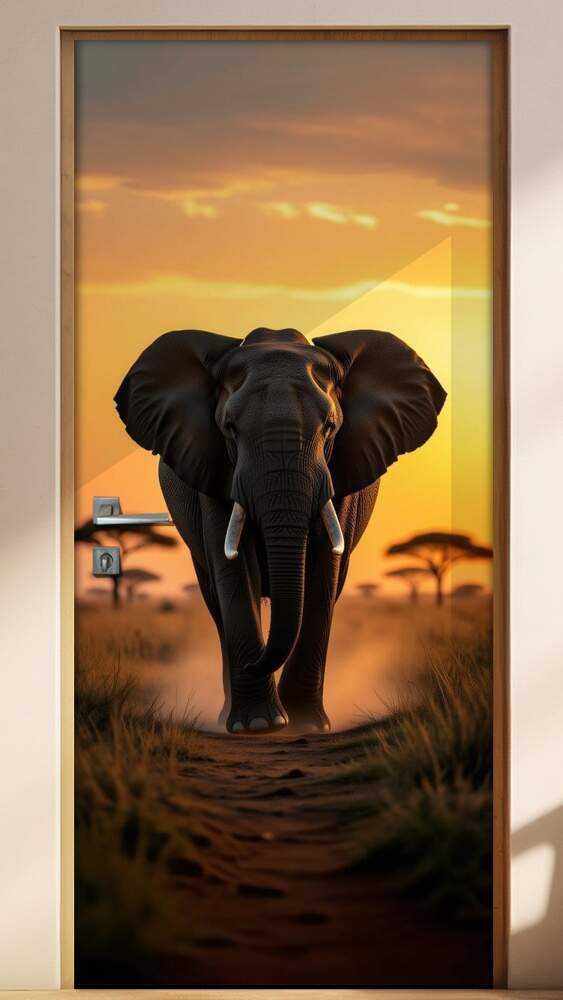 Adesivo de Porta Elefante