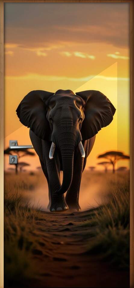 Adesivo de Porta Elefante