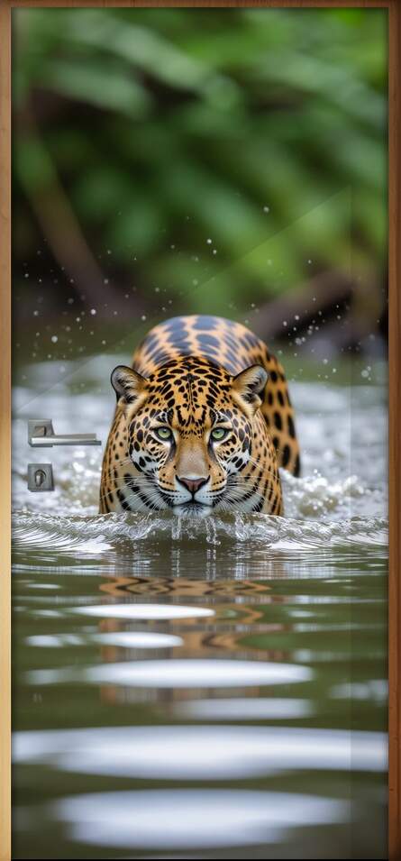 Adesivo de Porta On�a Pintada