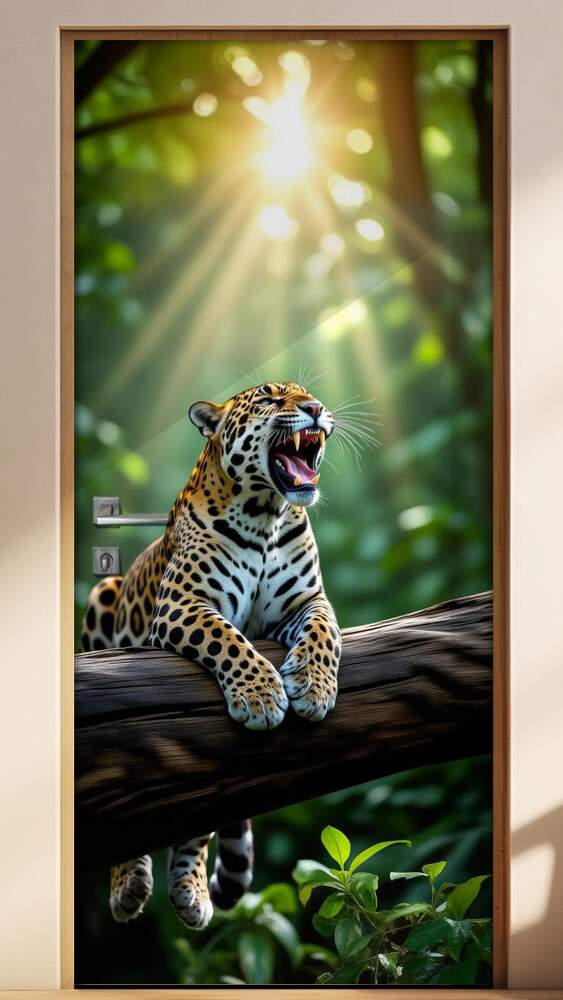 Adesivo de Porta On�a Pintada