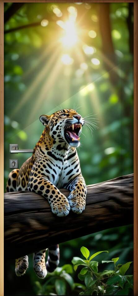 Adesivo de Porta On�a Pintada