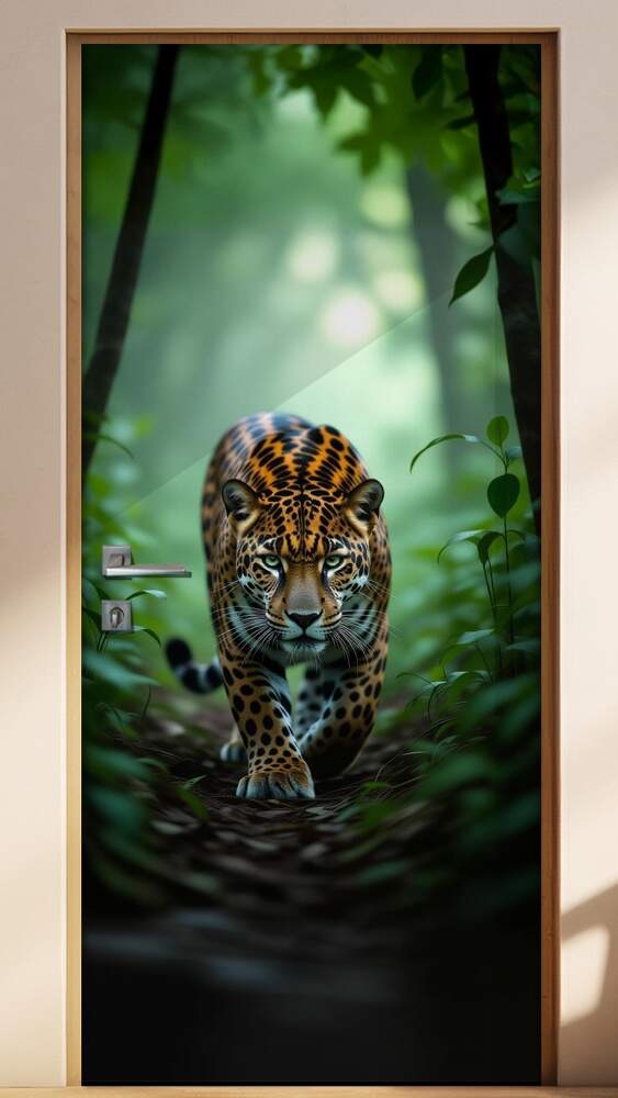 Adesivo de Porta On�a Pintada