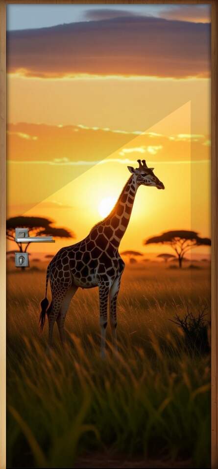 Adesivo de Porta Girafa