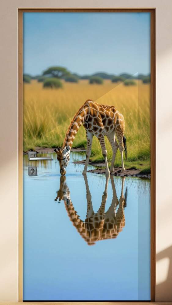 Adesivo de Porta Girafa