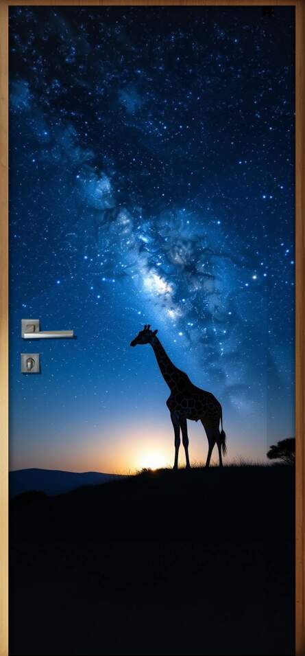 Adesivo de Porta Girafa