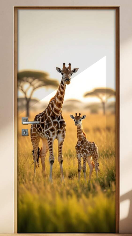 Adesivo de Porta Girafa