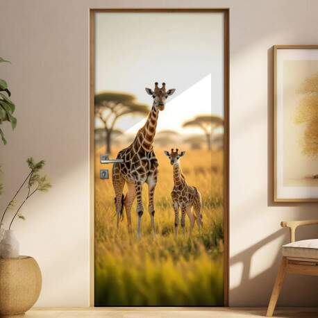 Adesivo de Porta Girafa
