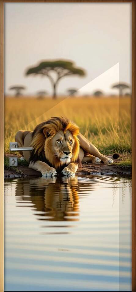 Adesivo de Porta Le�o