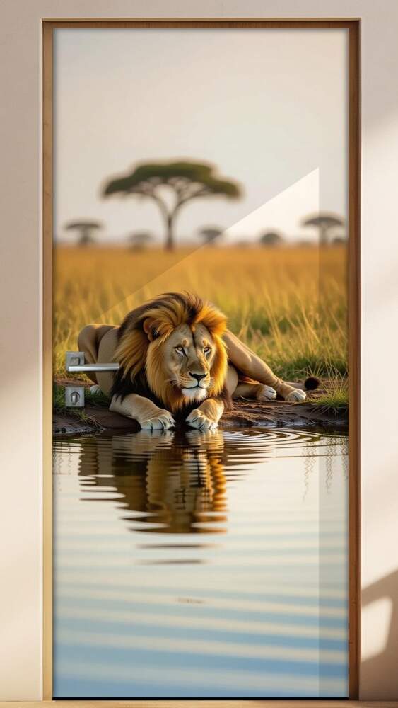 Adesivo de Porta Le�o