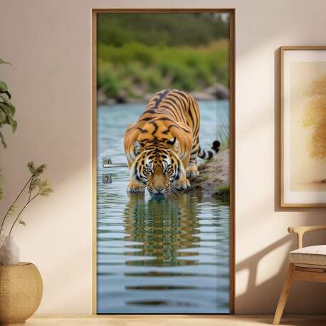 Adesivo de Porta Tigre