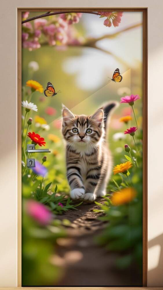 Adesivo de Porta Gatos