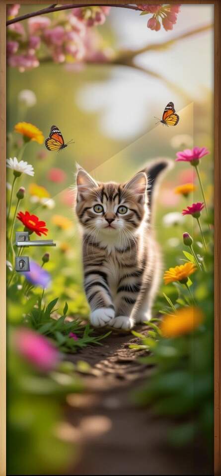 Adesivo de Porta Gatos