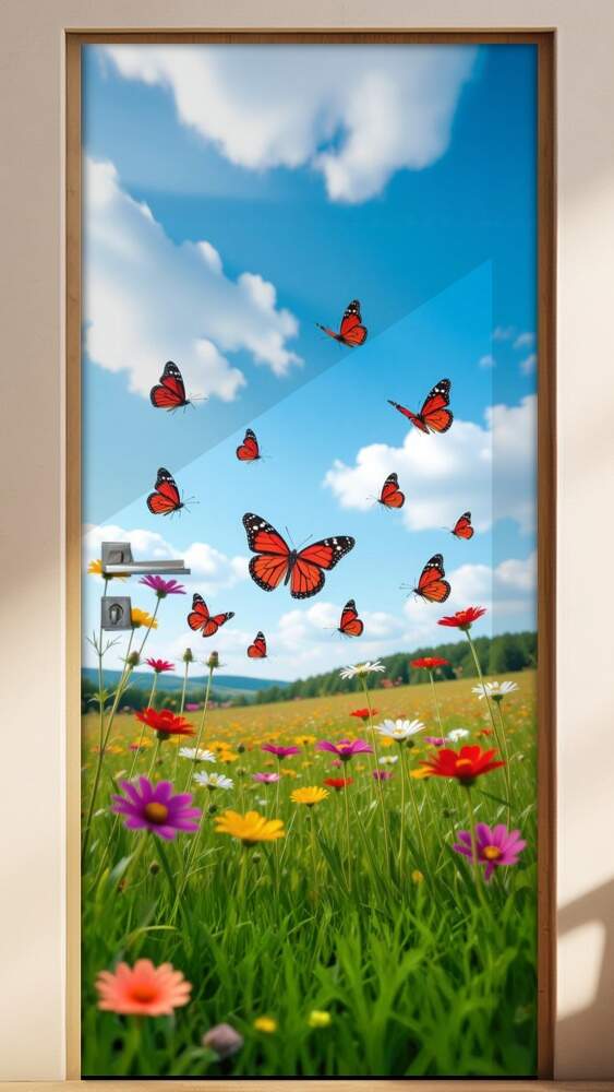 Adesivo de Porta Borboletas