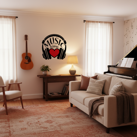 Adesivo de Parede Love Music
