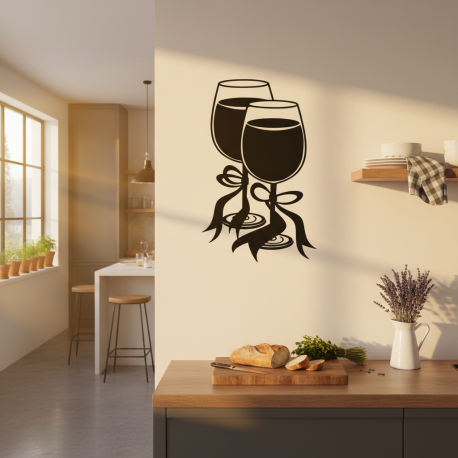 Adesivo de Parede para Cozinha Taa de Vinho