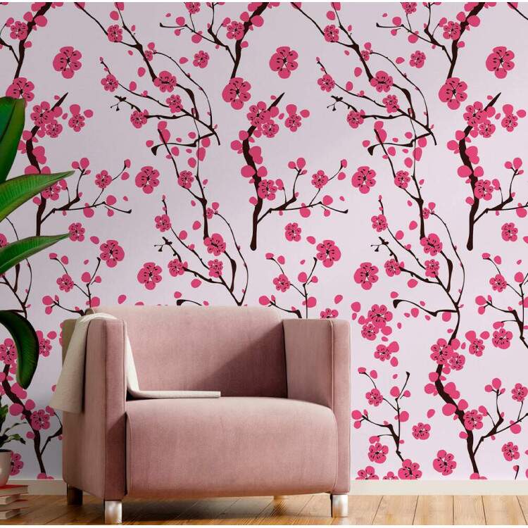 Papel de Parede Floral Sakura Mod 084