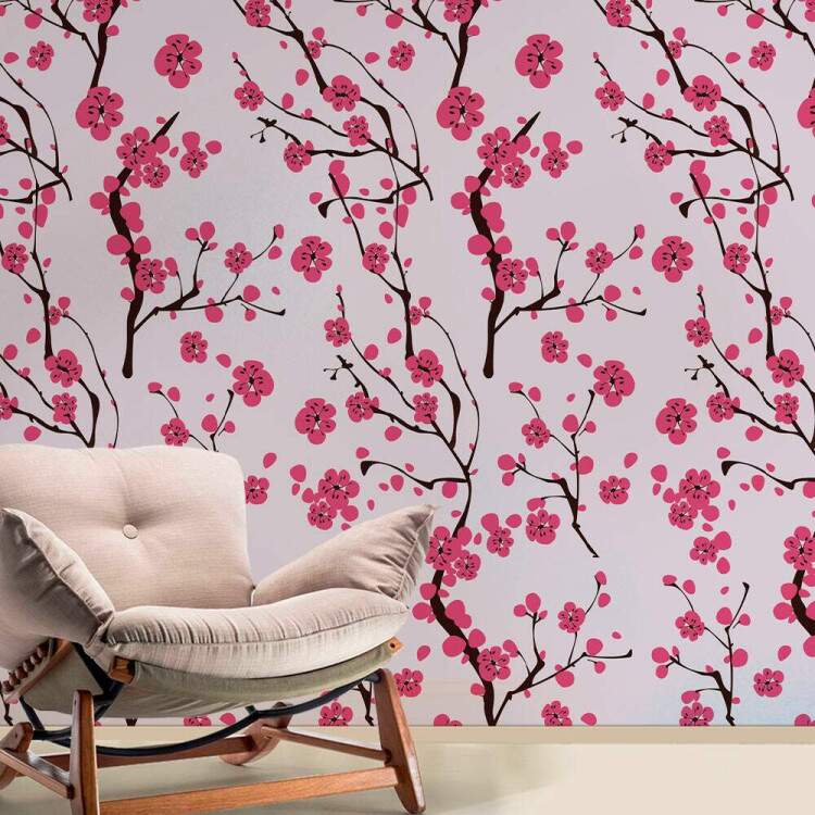 Papel de Parede Floral Sakura Mod 084