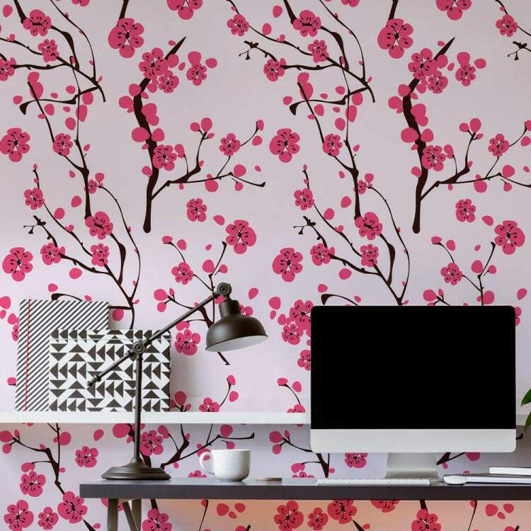 Papel de Parede Floral Sakura Mod 084