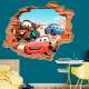 Adesivo de Parede Buraco Falso Carros Rel�mpago Mcqueen 3D