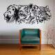 Adesivo de Parede Le�o Tigre e On�a