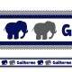 Adesivo de Parede Faixa Elefante com Nome Personalizado