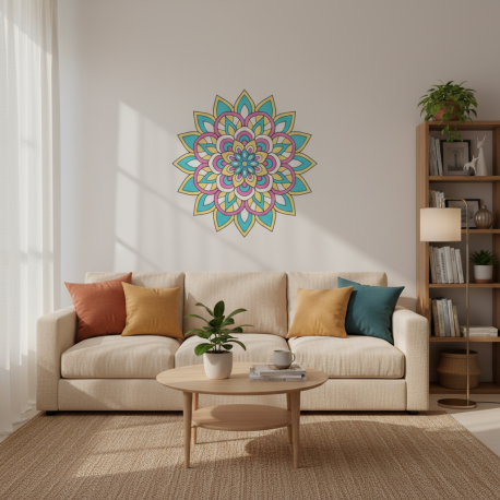 Adesivo de Parede Mandala Colorida 37