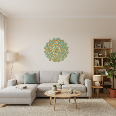 Adesivo de Parede Mandala Colorida 40