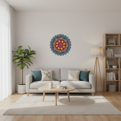 Adesivo de Parede Mandala Colorida 52