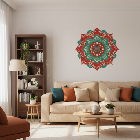 Adesivo de Parede Mandala Colorida 53