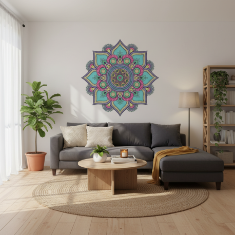 Adesivo de Parede Mandala Colorida 58