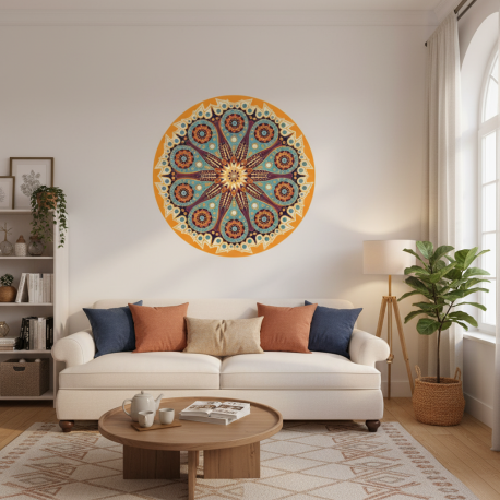 Adesivo de Parede Mandala Colorida 68