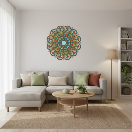 Adesivo de Parede Mandala Colorida 72