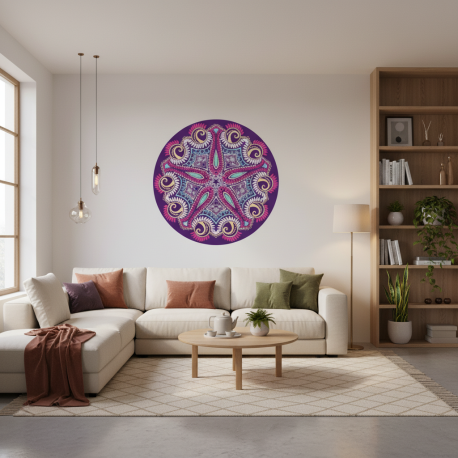 Adesivo de Parede Mandala Colorida 75