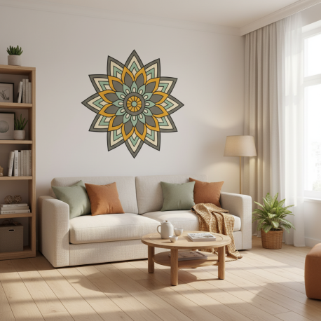 Adesivo de Parede Mandala Colorida 89