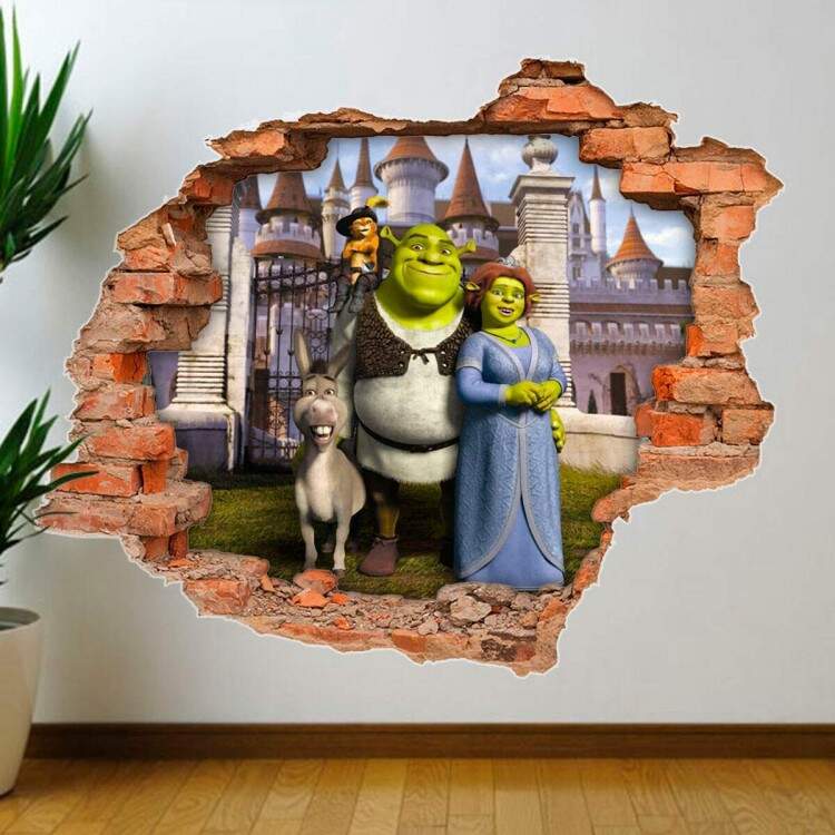 Adesivo de Parede Buraco Falso Shrek