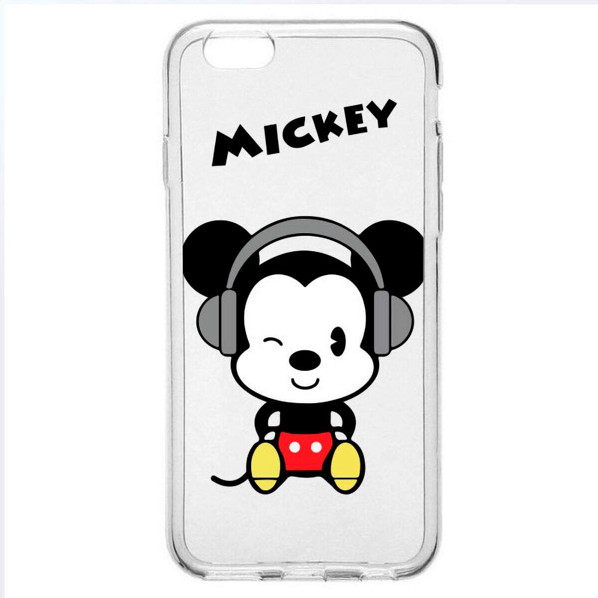 Capinha para Celular Mickey Mouse com Fone