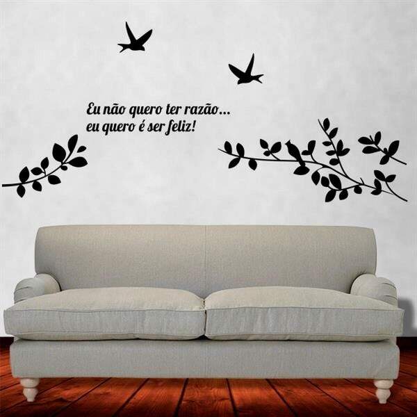 Adesivo de Parede Frase Eu quero  ser Feliz