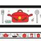 Adesivo de Parede Faixa Itens de Cozinha