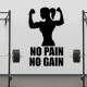 Adesivo de Parede para Academia No Pain No Gain Mulher 2
