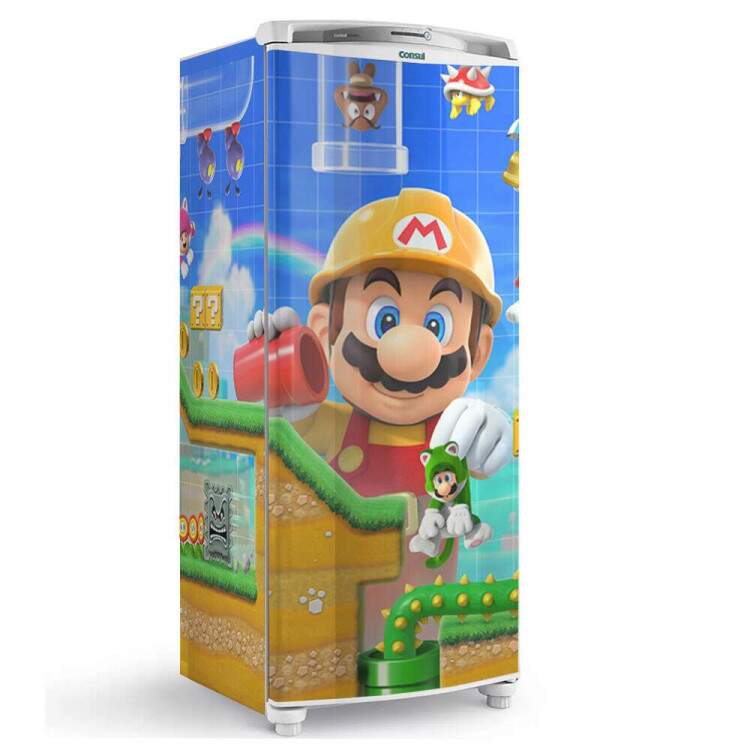 Envelopamento de Geladeira Mario World 2