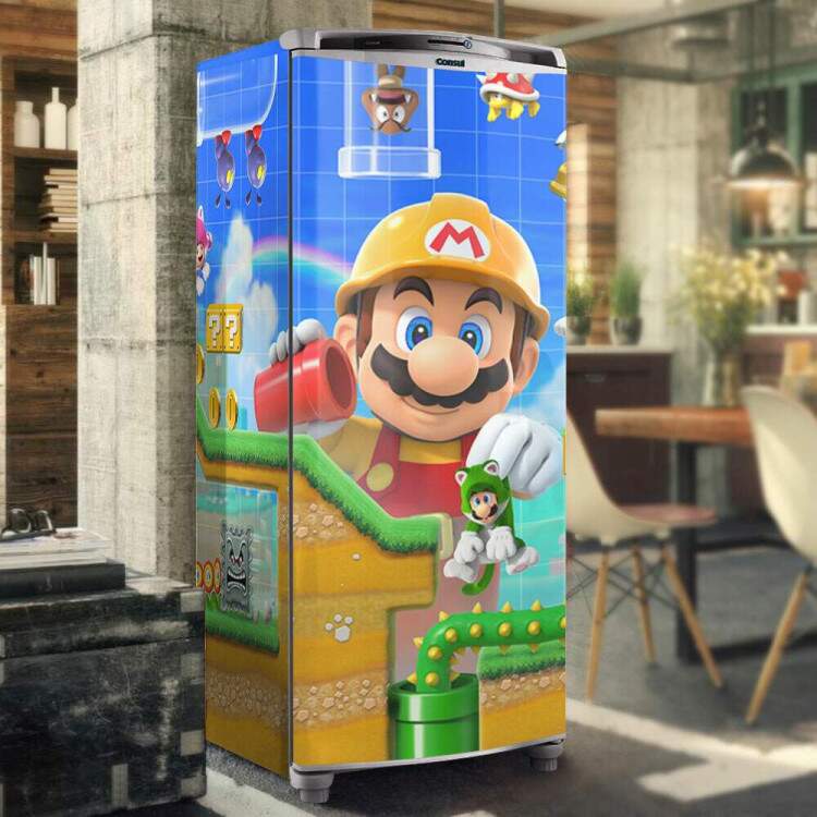 Envelopamento de Geladeira Mario World 2