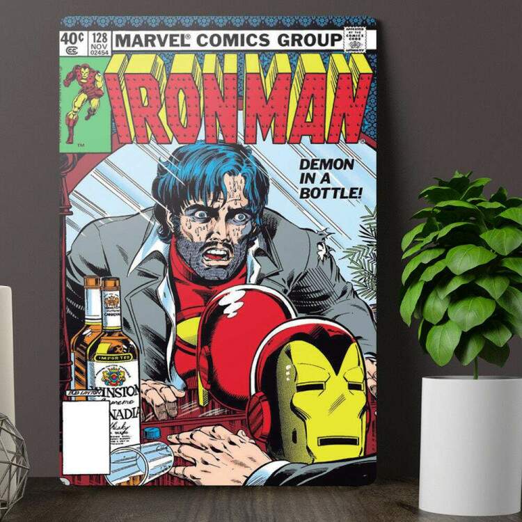 Placa Decorativa Marvel Homem de Ferro Tony Stark