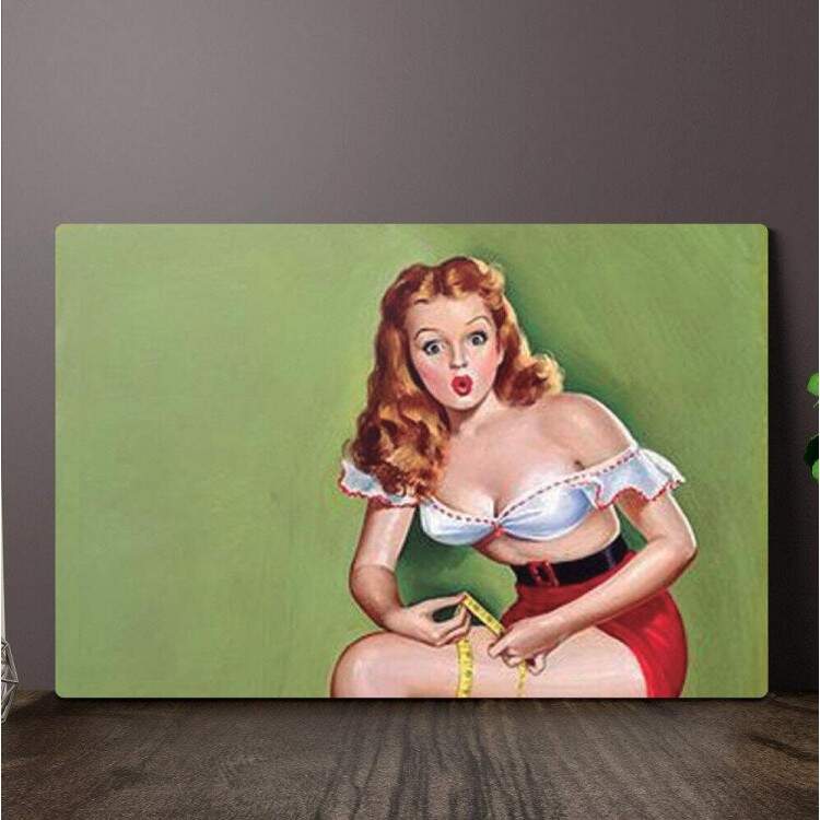 Placa Decorativa Pin-Up Mulher Surpresa